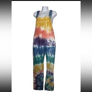 Rainbow Tie-dye Overalls